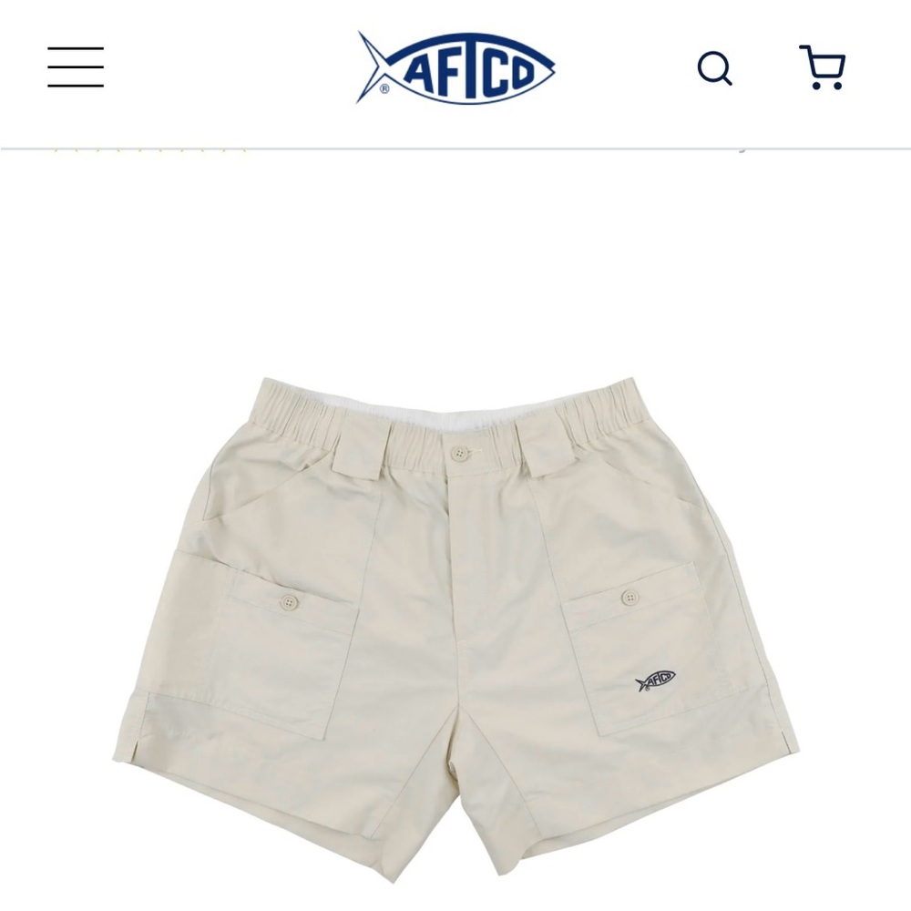 AFTCO original fishing shorts size 30 natural and turquoise